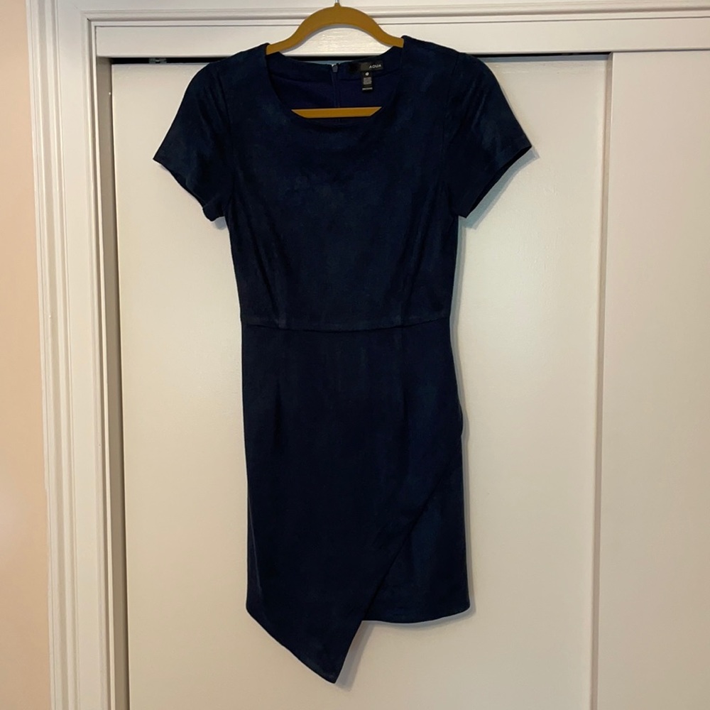 Aqua Asymmetrical Mini Dress